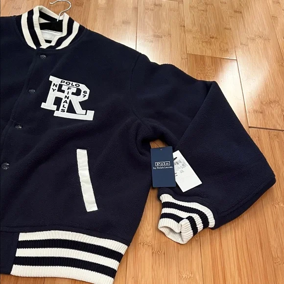Ralph Lauren polar fleece reversible Varsity bomber Jacket - Picture 6 of 16